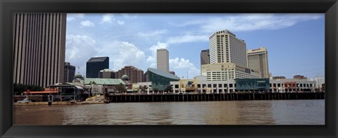 Framed Buildings viewed from the deck of a ferry, New Orleans, Louisiana, USA Print