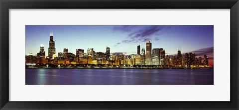 Framed Buildings at the waterfront, Lake Michigan, Chicago, Cook County, Illinois, USA Print