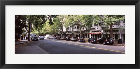 Framed Cars parked at the roadside, College Avenue, Claremont, Oakland, Alameda County, California, USA Print