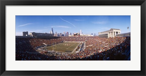 Framed Spectators watching a football match, Soldier Field, Lake Shore Drive, Chicago, Cook County, Illinois, USA Print