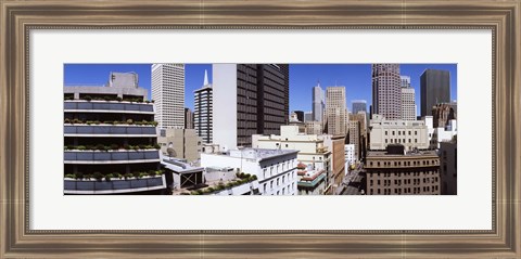 Framed Skyscrapers in a city viewed from Union Square towards Financial District, San Francisco, California, USA Print