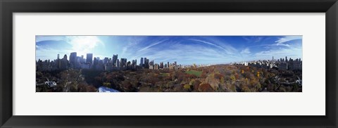 Framed 360 degree view of a city, Central Park, Manhattan, New York City, New York State, USA 2009 Print