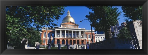 Framed Facade of a government building, Massachusetts State Capitol, Boston, Suffolk County, Massachusetts, USA Print