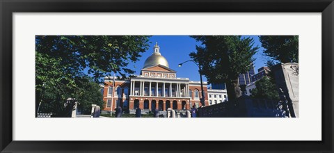 Framed Facade of a government building, Massachusetts State Capitol, Boston, Suffolk County, Massachusetts, USA Print