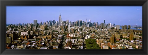 Framed Aerial view of Manhattan and Empire State building, New York City, New York State, USA Print