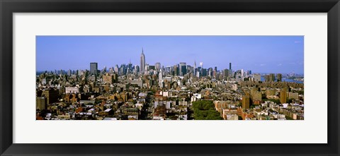 Framed Aerial view of Manhattan and Empire State building, New York City, New York State, USA Print