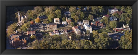 Framed Buildings in a town, Harpers Ferry, Jefferson County, West Virginia, USA Print