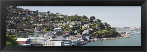 Framed City at the waterfront, Sausalito, Marin County, California, USA Print