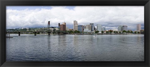 Framed Skyline and Willamette River, Portland, Oregon Print