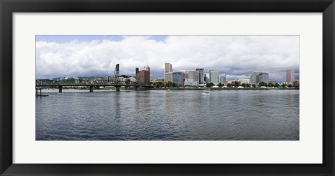 Framed Skyline and Willamette River, Portland, Oregon Print