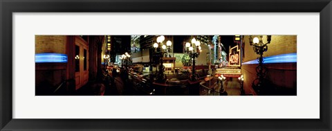 Framed 360 degree view of a city lit up at night, Broadway, Manhattan, New York City, New York State, USA Print