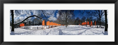 Framed 360 degree view of gates in an urban park, The Gates, Central Park, Manhattan, New York City, New York State, USA Print