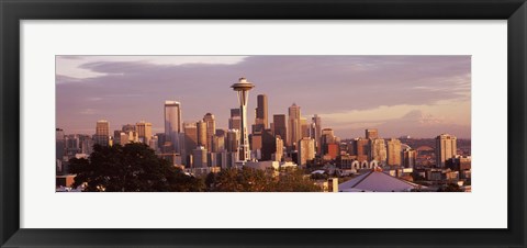 Framed Seattle skyline, King County, Washington State, USA 2010 Print