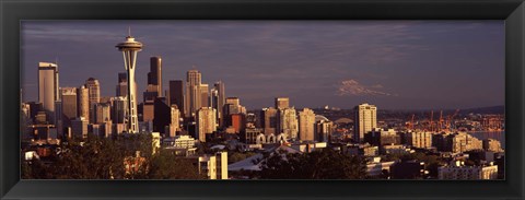 Framed View of Space Needle and surrounding buildings, Seattle, King County, Washington State, USA 2010 Print