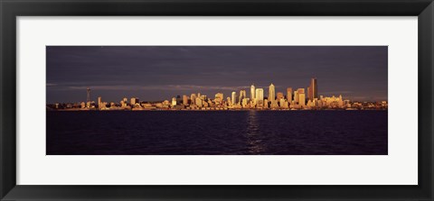 Framed City viewed from Alki Beach, Seattle, King County, Washington State, USA Print