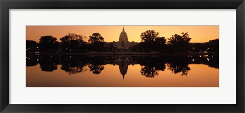 Framed Sepia Toned Capitol Building at Dusk, Washington DC Print