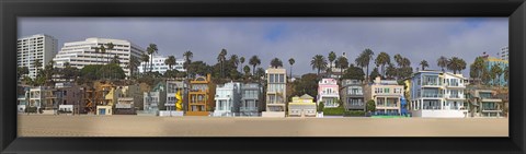 Framed Houses on the beach, Santa Monica, Los Angeles County, California, USA Print
