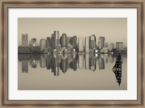 Framed Reflection of buildings in water, Boston, Massachusetts, USA Print