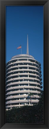 Framed Low angle view of an office building, Capitol Records Building, City of Los Angeles, California, USA Print