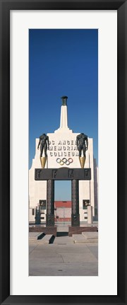 Framed Entrance of a stadium, Los Angeles Memorial Coliseum, Los Angeles, California, USA Print