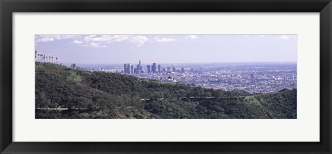 Framed Aerial view of Los Angeles from Griffith Park Observatory Print