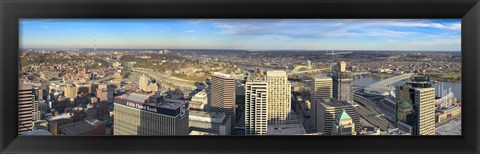 Framed Aerial view of a city, Cincinnati, Hamilton County, Ohio, USA 2010 Print