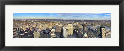 Framed Aerial view of a city, Cincinnati, Hamilton County, Ohio, USA 2010 Print