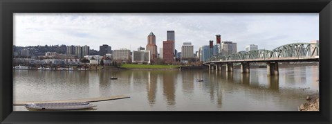 Framed Buildings at the waterfront, Willamette River, Portland, Multnomah County, Oregon, USA 2010 Print