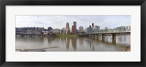 Framed Buildings at the waterfront, Willamette River, Portland, Multnomah County, Oregon, USA 2010 Print