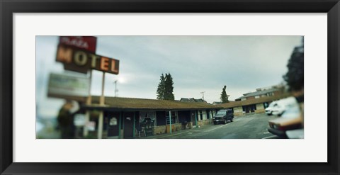 Framed Motel at the roadside, Aurora Avenue, Seattle, Washington State, USA Print