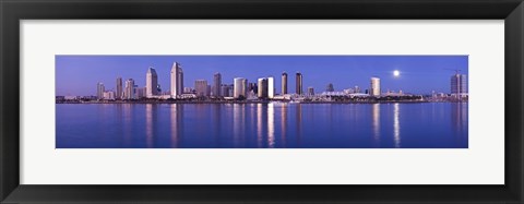 Framed Moonrise over a city, San Diego, California, USA 2010 Print