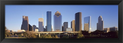 Framed Skyscrapers against blue sky, Houston, Texas, USA Print