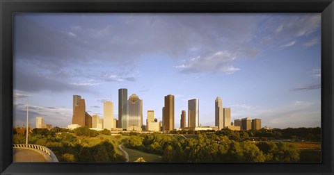 Framed Houston Skyscrapers, Texas Print