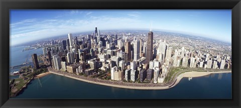 Framed Aerial view of a city, Chicago, Cook County, Illinois, USA 2010 Print