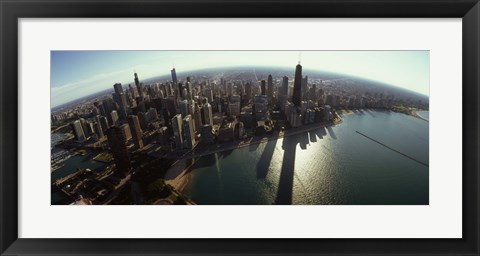 Framed Bird&#39;s eye view of Chicago, Cook County, Illinois, USA 2010 Print