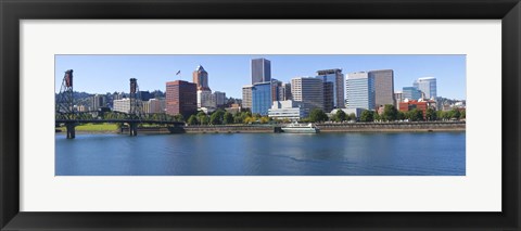 Framed Bridge across a river, Willamette River, Portland, Oregon, USA 2010 Print