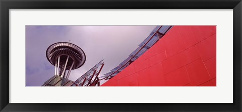 Framed Low angle view of a tower (horizontal), Space Needle, Seattle, Washington State Print