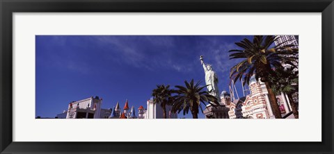 Framed Low angle view of skyscrapers in a city, The Strip, Las Vegas, Nevada, USA Print