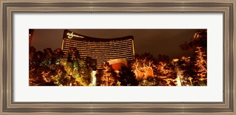 Framed Hotel lit up at night, Wynn Las Vegas, The Strip, Las Vegas, Nevada, USA Print