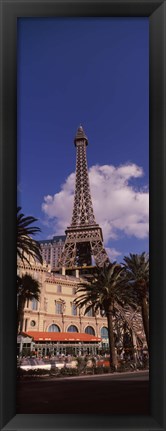 Framed Low angle view of a hotel, Replica Eiffel Tower, Paris Las Vegas, The Strip, Las Vegas, Nevada, USA Print