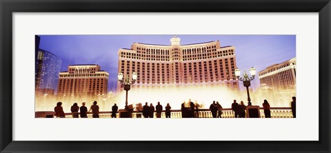 Framed Bellagio Resort And Casino Lit Up At Night, Las Vegas Print