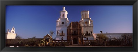 Framed Low angle view of a church, Mission San Xavier Del Bac, Tucson, Arizona Print