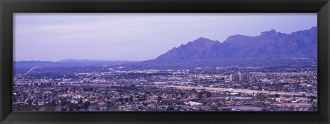 Framed Tuscon, Arizona with Mountains Print