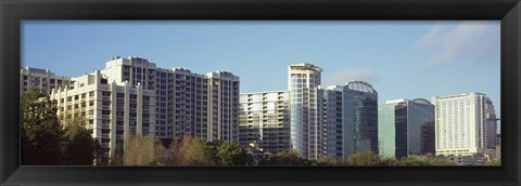 Framed Skyscrapers in a city, Lake Eola, Orlando, Orange County, Florida, USA Print