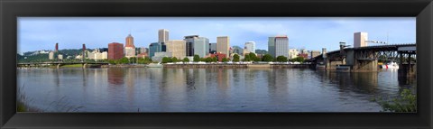 Framed Buildings at the waterfront, Willamette River, Portland, Oregon Print