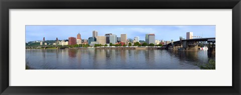 Framed Buildings at the waterfront, Willamette River, Portland, Oregon Print