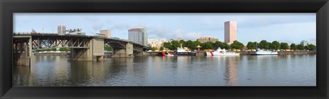 Framed Morrison Bridge, Willamette River, Portland, Oregon Print