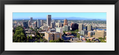 Framed High angle view of a cityscape, Portland, Multnomah County, Oregon Print