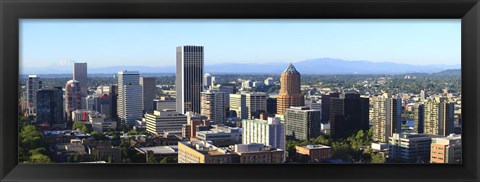 Framed Cityscape with Mt St. Helens and Mt Adams in the background, Portland, Multnomah County, Oregon, USA 2010 Print