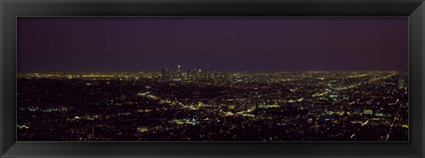 Framed High angle view of a cityscape, Los Angeles, California, USA Print